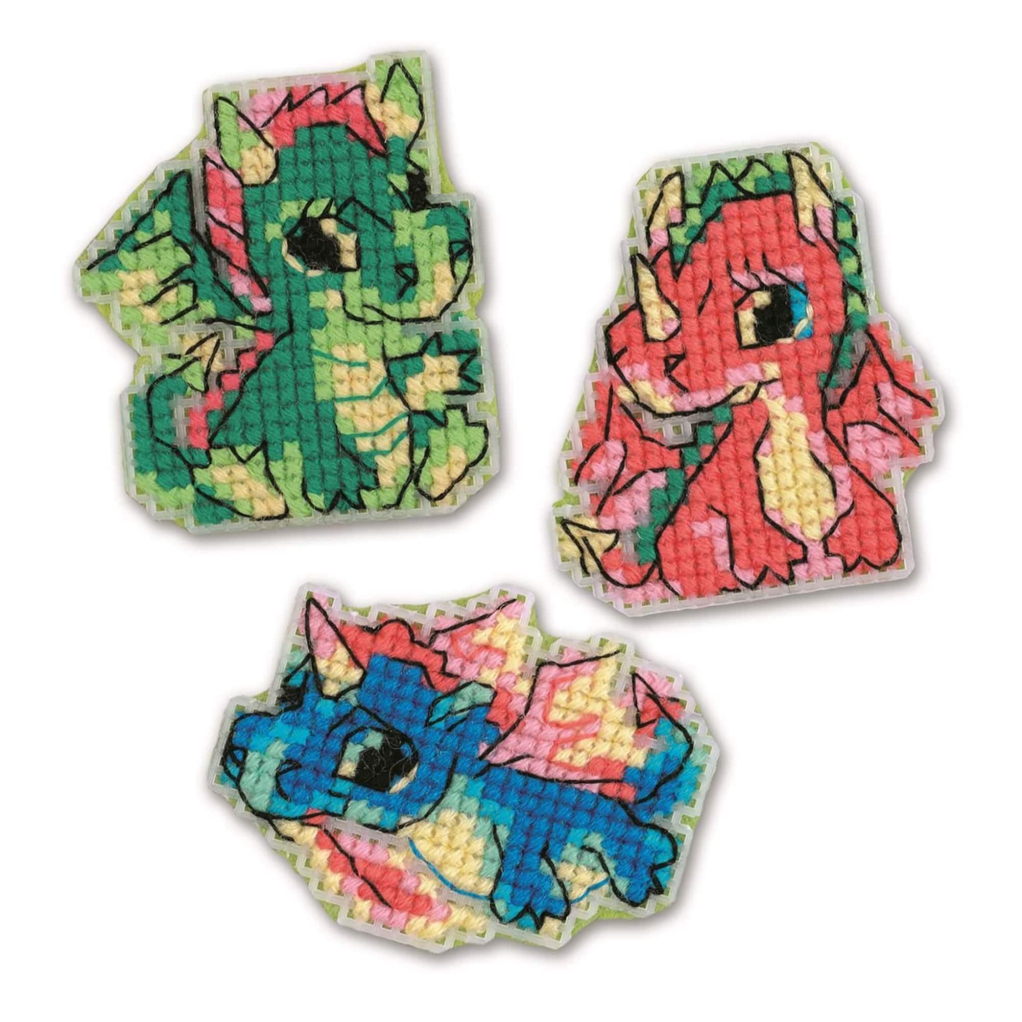 RIOLIS Little Dragons Counted Cross Stitch Kit with Magnets